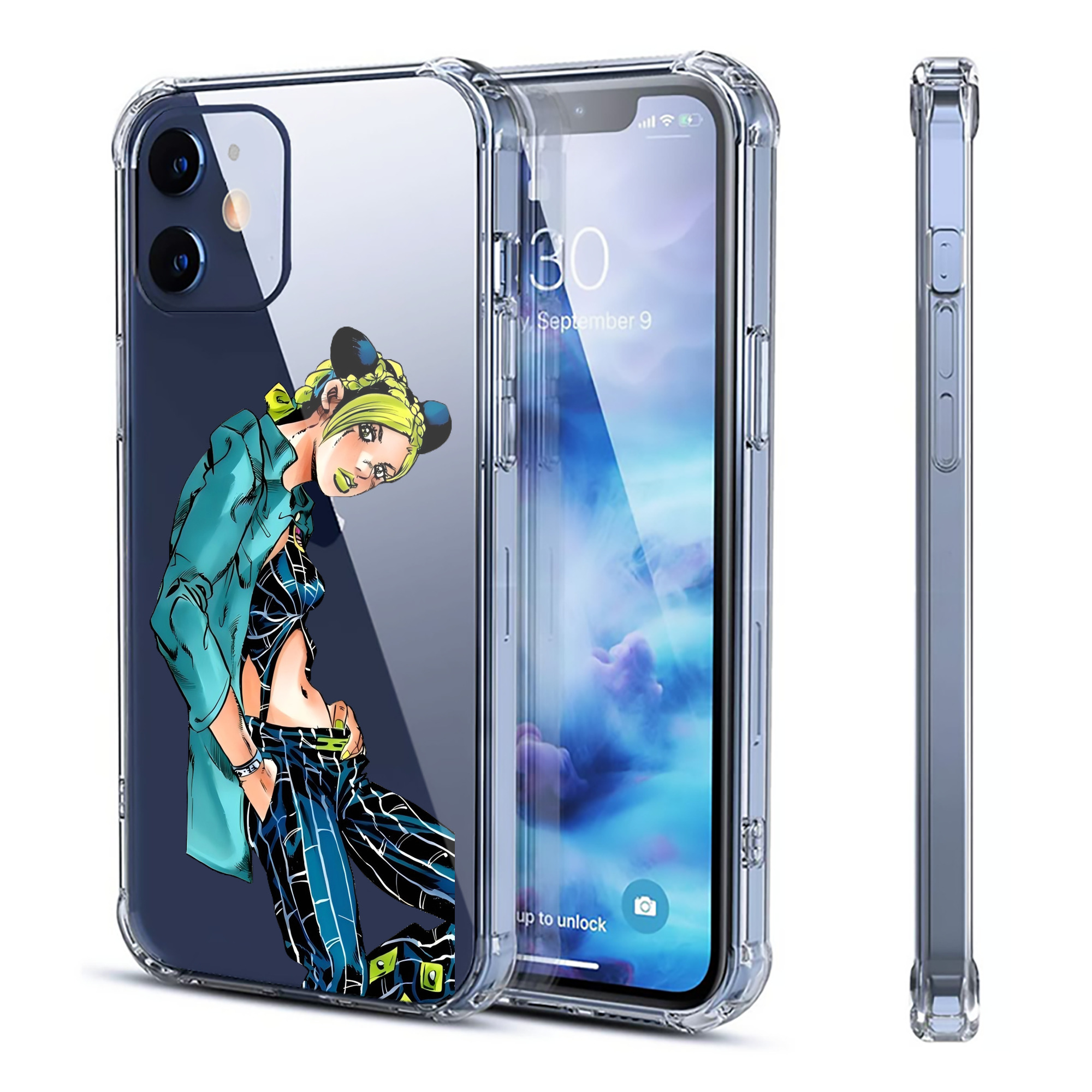 （画像用） "ジョジョの奇妙な冒険 くうじょう ジョリーン JoJo's Bizarre Adventure Jolyne Cujoh " 【iPhone 12シリーズ対応】透明スマホケース（クリアソフトケース）